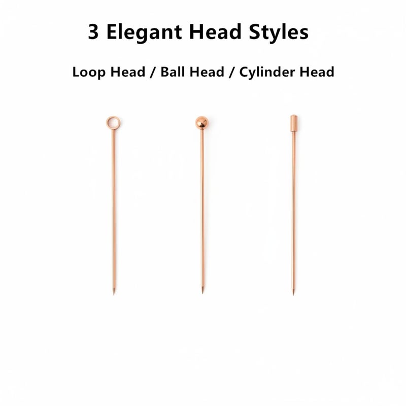 I-MART 15 Pack Stainless Steel Cocktail Picks Martini Olive Skewers, Reusable Metal Garnish Sticks for Drinks, Appetizers, Bloody Mary, Olives, Citrus, Fruit Decor (Rose Gold, 4.25 Inch) - Image 2